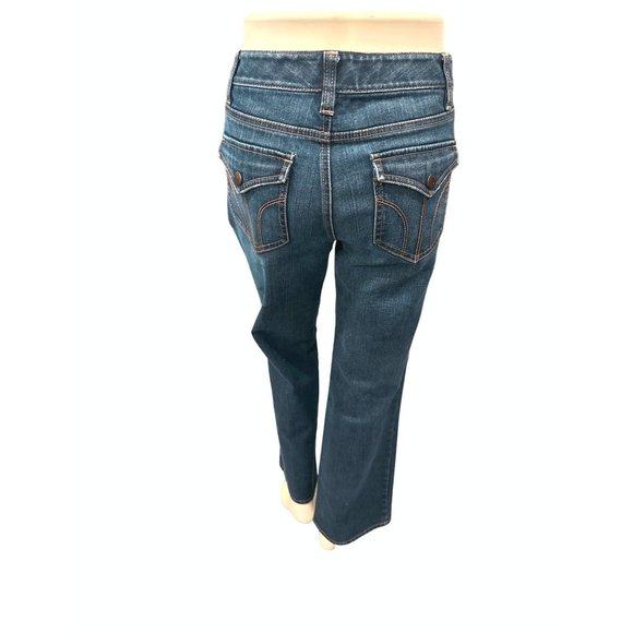 Ann Taylor LOFT Cotton Spandex Blend Slim Boot Denim Blue Jeans Size 10P - Picture 3 of 11